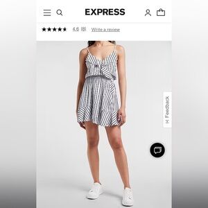 Express Striped Ruffle Wrap Cami Dress.  Light blue and white stripes. Size L.
